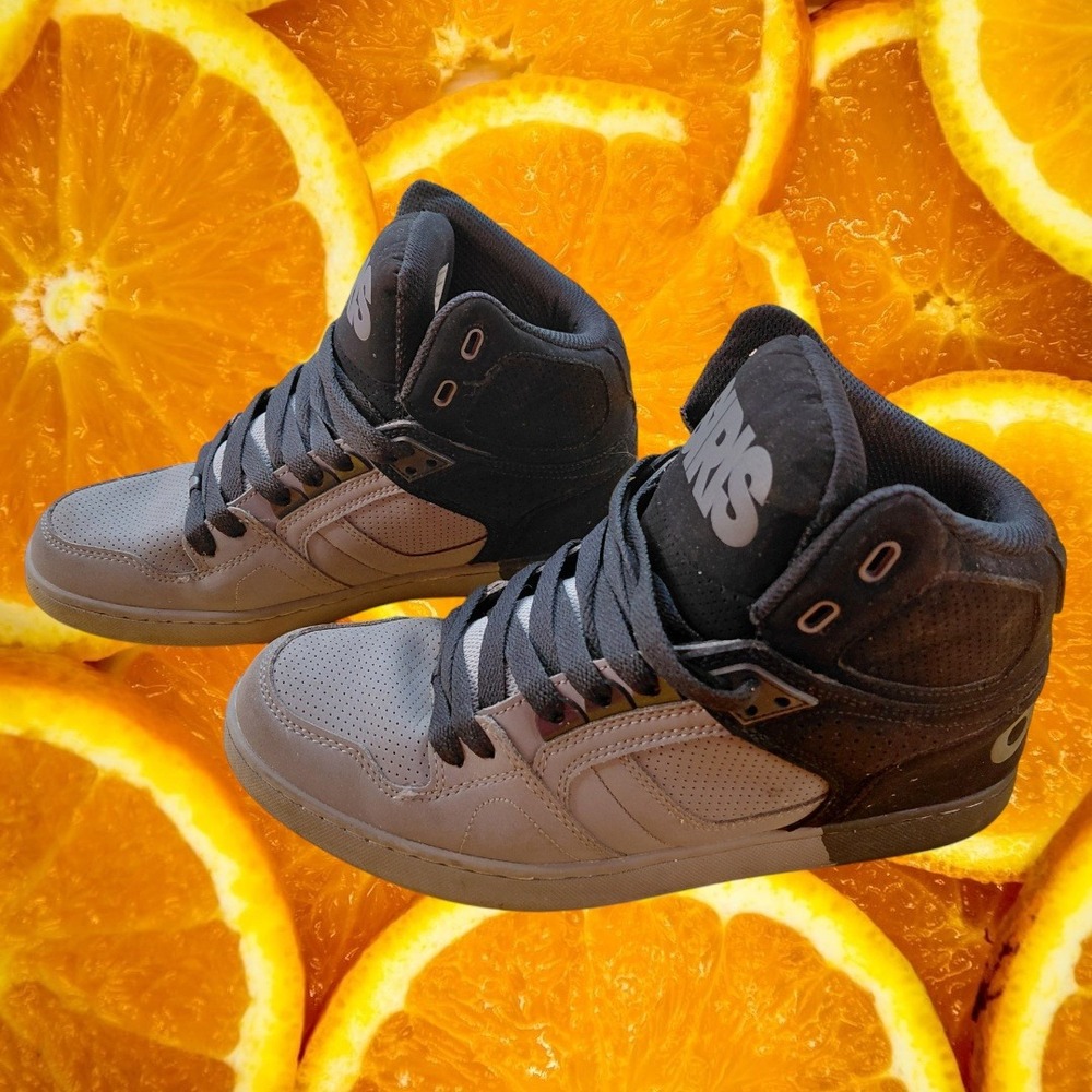 Osiris NYC 83 CLK Mens Black Grey High Top Skate Shoes Size 8 1343-2798